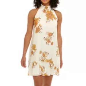 Eyeshadow Halter Neck Smock Drop Waist Dress